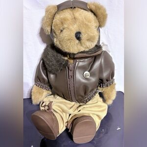 Brown Teddy Bear in Aviator Jacket for Kids